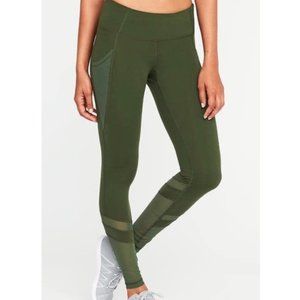 OLD NAVY Go Dry Workout Tights Green Large